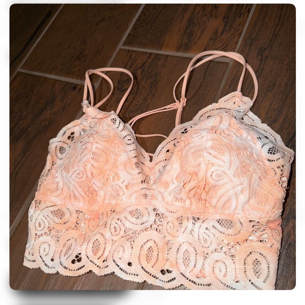 NWOT Free People Adella Longline Crochet Lace Bralette